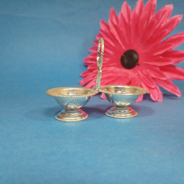 Silver Haldi-Kumkum Case for Indian Rituals