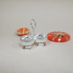 Sacred Silver Rice & Kumkum Case for Pooja Essentials