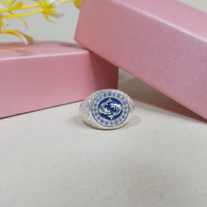 Astrological Silver Zodiac Sign Pisces Rings