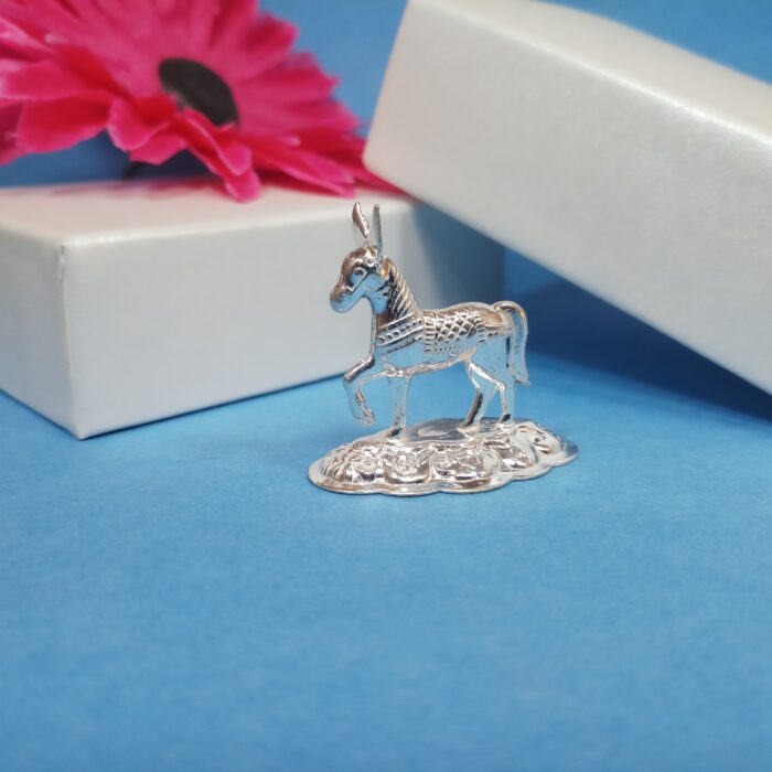 Sacred Silver Horse - Perfect for Pooja Rituals