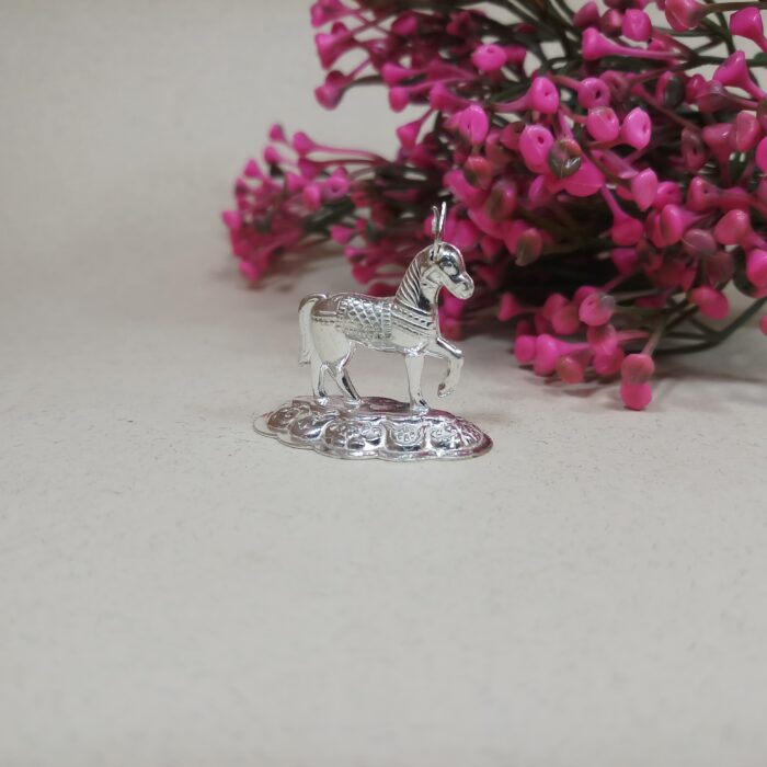 Sacred Silver Horse - Perfect for Pooja Rituals