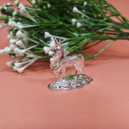 Sacred Silver Horse - Perfect for Pooja Rituals