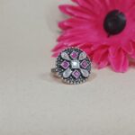 Exquisite Pure Silver Cut Stone Ring for Every Occasion