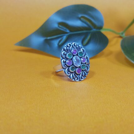 Radiant Silver Ring with Dazzling Cut Stone