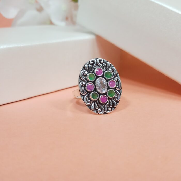 Radiant Silver Ring with Dazzling Cut Stone