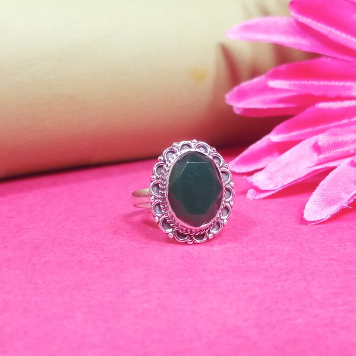 Timeless Sterling Silver Cut Stone Ring