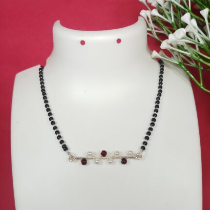 925 Sterling Silver Moti Mangalsutra – Timeless Elegance with Classic Pearls