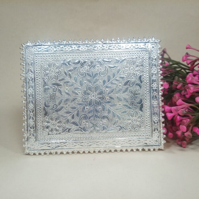 Elegant Silver Choki for Pooja and Worship