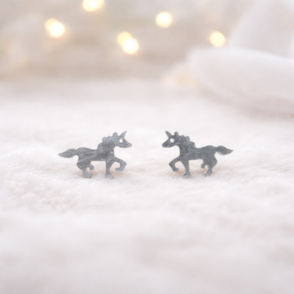 925 Sterling Silver Horse Stud Earrings – Elegant Equestrian-Inspired Jewelry