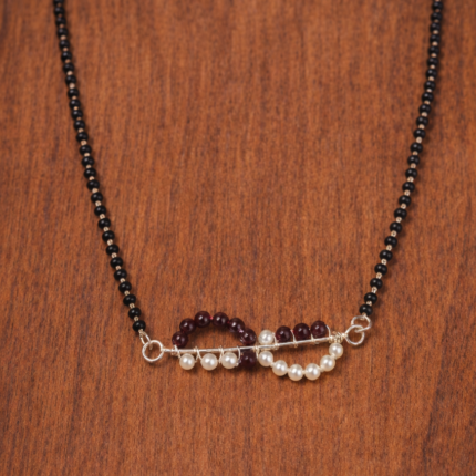 925 Sterling Silver Pearl Mangalsutra – Classic Elegance with Timeless Pearls