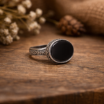 Rajkala: Royal Turkish Design Black Stone Ring