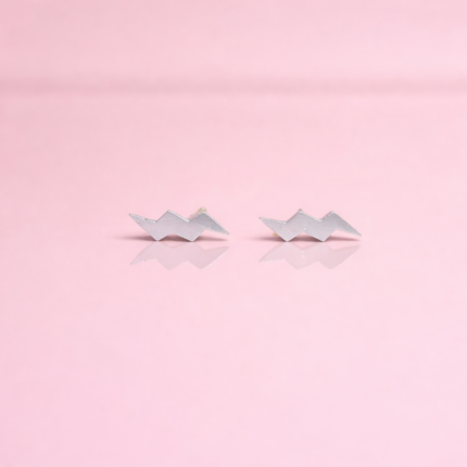 925 Sterling Silver Bizli Stud Earrings – Striking Lightning Bolt Design