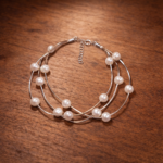 Delicate Sterling Silver Three Layer Pearl Bracelet – Sophisticated Accessory for Women