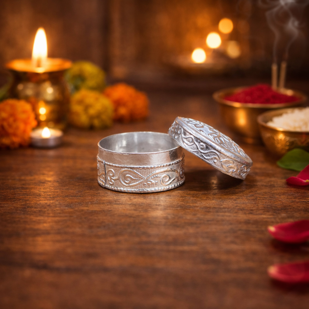 ChatGPT Image Feb 26, 2026, 07_04_37 PM Handcrafted Pure Silver Sindoor Case – Perfect for Rituals