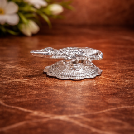 Pure Silver Crocodile - Ideal for Pooja and Home Decor+2