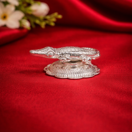 Pure Silver Crocodile - Ideal for Pooja and Home Decor+2