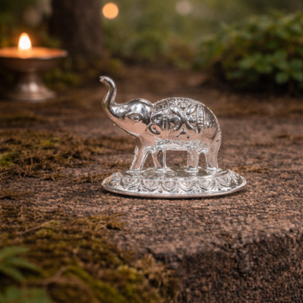 Sacred Silver Elephant for Wealth and Prosperity