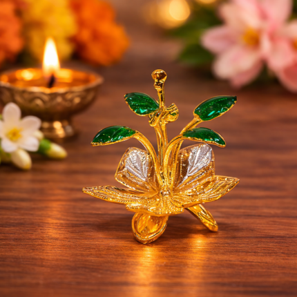 Sacred Silver Tulsi Plant for Prayer and Blessings