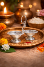 Silver Haldi-Kumkum Case for Indian Rituals