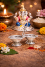 Silver Haldi-Kumkum Case for Indian Rituals