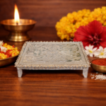 Pure Silver Pooja Choki for Spiritual Ceremonies