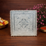 Pure Silver Pooja Choki with Intricate Design