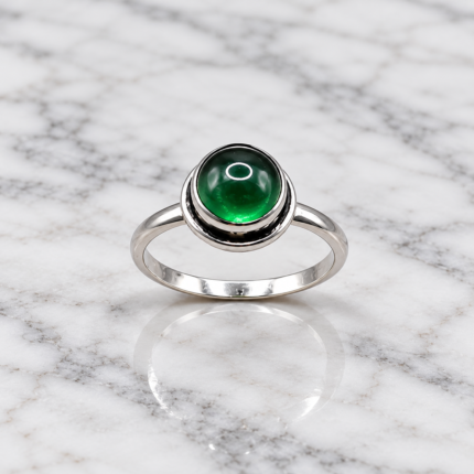 Radiant 925 Silver Ring with Precision-Cut Stone