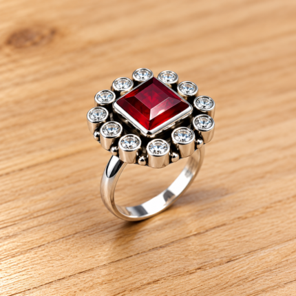 Elegant 925 Silver Cut Stone Ring – Timeless Sparkle for Every Occasion