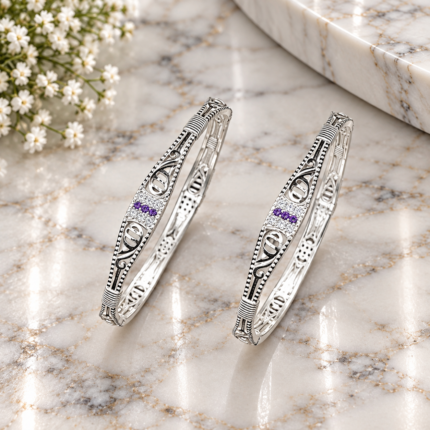 Traditional Indian Silver Kada for Women