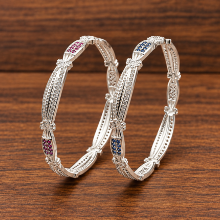 Traditional Silver Kada for Women – Inspired by Indian Elegance