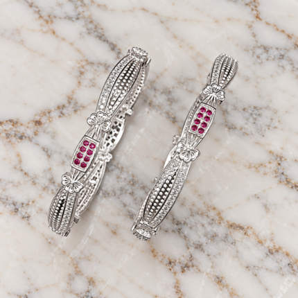 Traditional Silver Kada for Women – Inspired by Indian Elegance