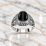 Ratriya: Mystical Black Stone Gents Ring