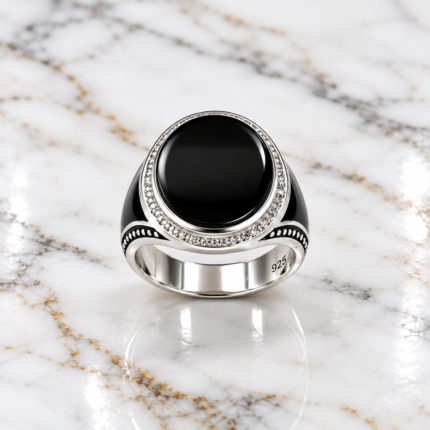 Kaalratna: Bold Black Stone Turkish Style Ring