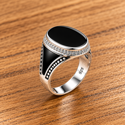 Kaalratna: Bold Black Stone Turkish Style Ring