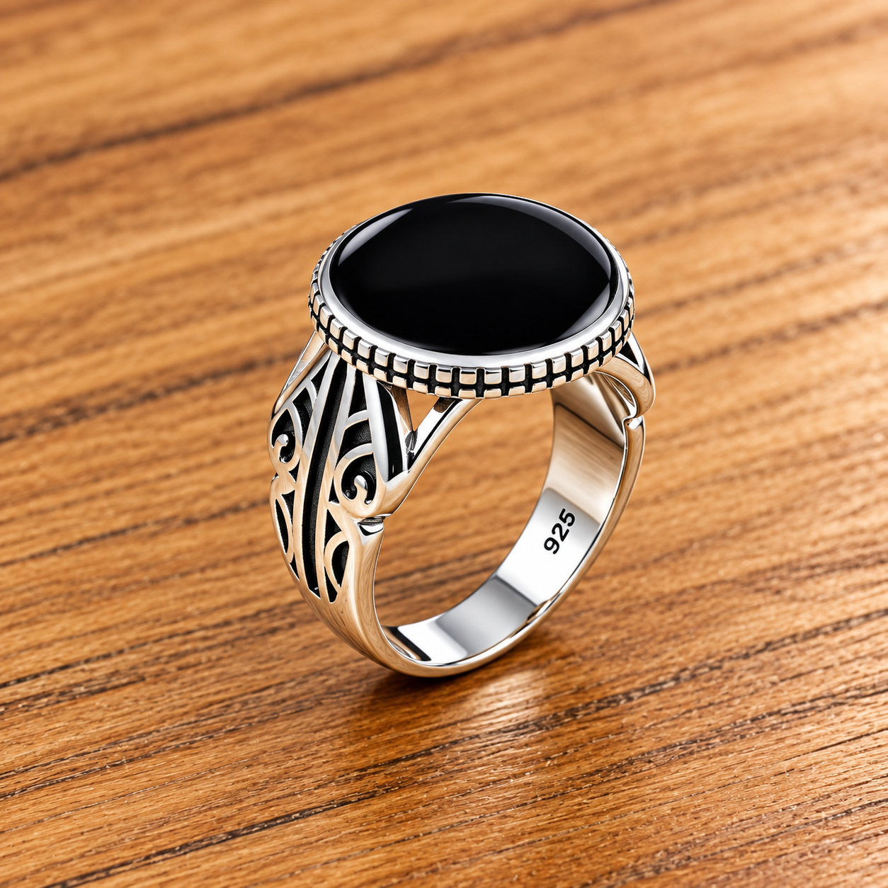 ChatGPT Image Sep 24, 2026, 07_14_43 PM Rajshyam: Regal Black Stone Men's Ring with Turkish Flair