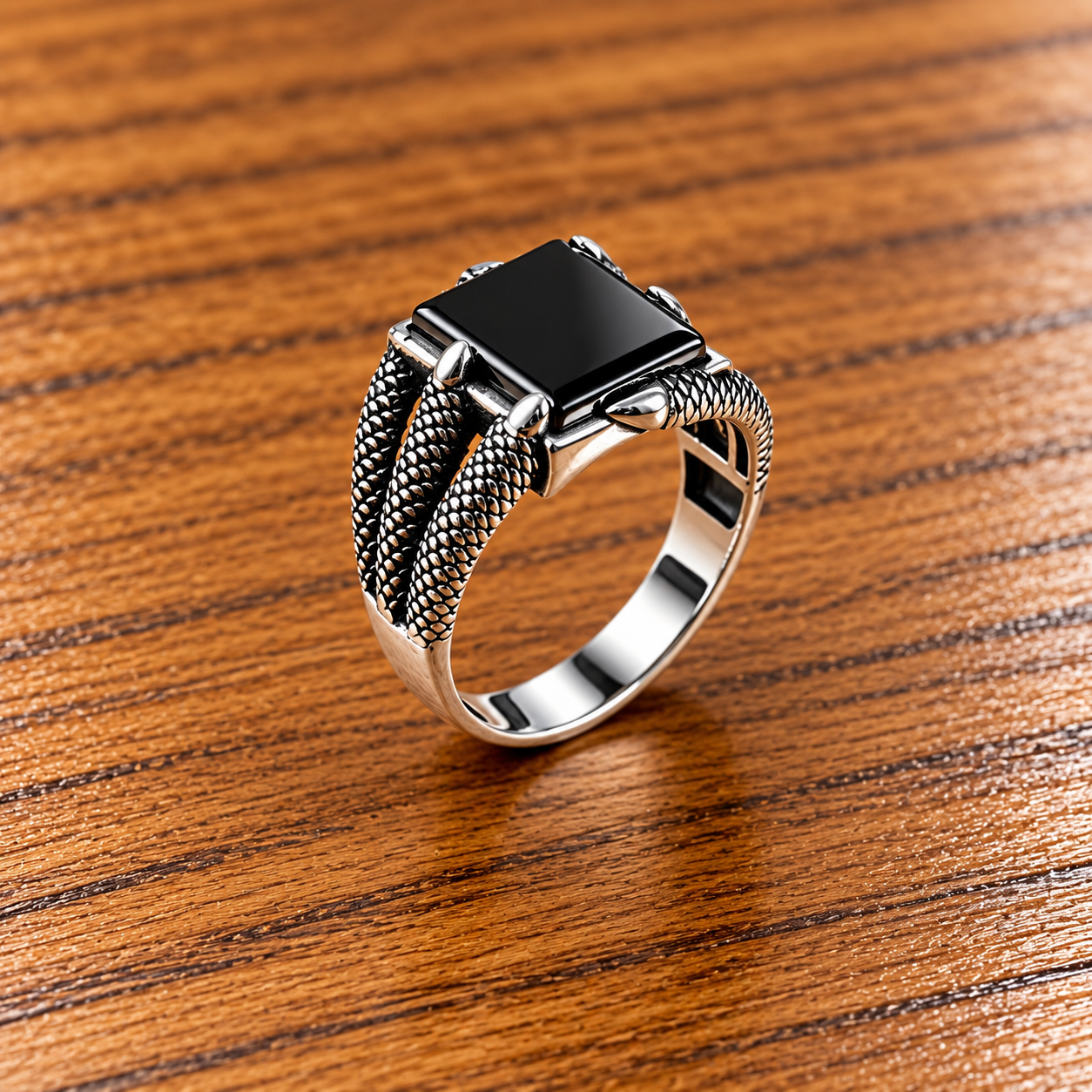 ChatGPT Image Sep 25, 2026, 11_42_55 AM Kaalbindu: Bold Black Stone Men's Ring with Intricate Design