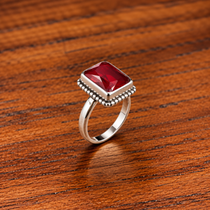 Exquisite 925 Silver Ring Featuring a Brilliant Cut Stone