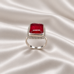 Elegant Silver 925 Cut Stone Ring