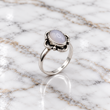 Elegant Silver 925 Cut Stone Ring