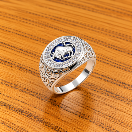 Astrological Silver Zodiac Sign Taurus Rings