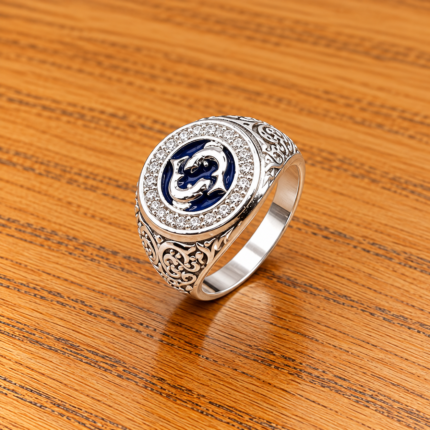 Astrological Silver Zodiac Sign Pisces Rings