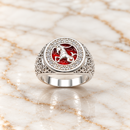 Astrological Silver Zodiac Sign Capricorn Rings