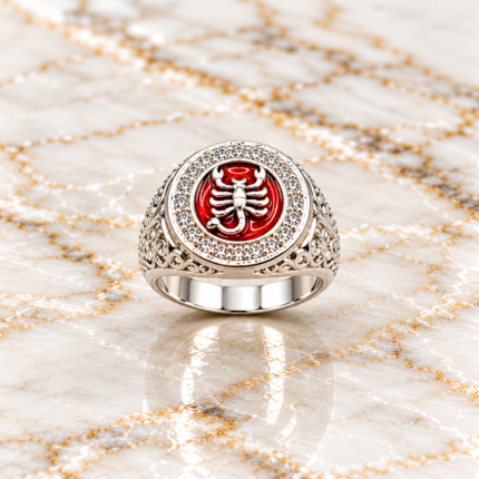 Astrological Silver Zodiac Sign Scorpio Rings