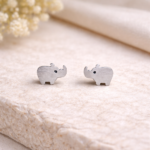 925 Sterling Silver Rhino Stud Earrings - Unique Wildlife-Inspired Jewelry