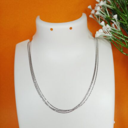 Elegant Triple-Layer 925 Sterling Silver Chain Necklace