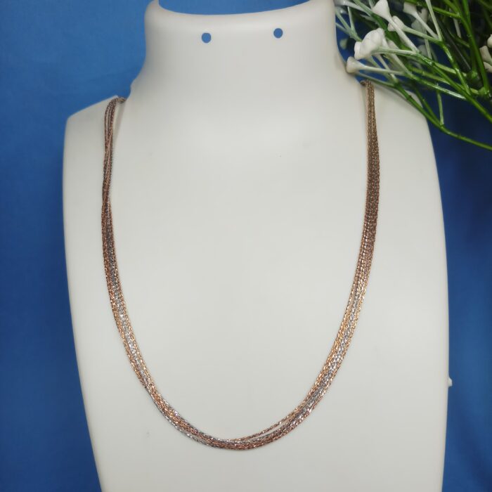 Elegant 5 Line Two Tone Silver Chain – Timeless & Versatile