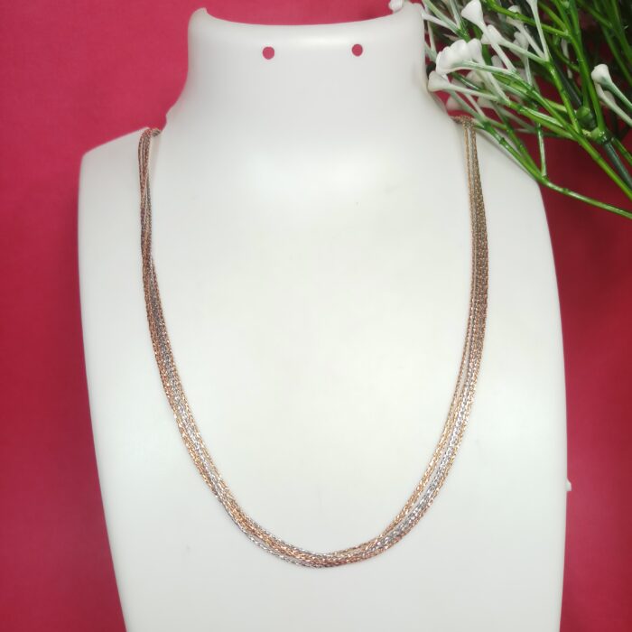 Elegant 5 Line Two Tone Silver Chain – Timeless & Versatile