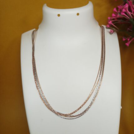 Elegant 5 Line Two Tone Silver Chain – Timeless & Versatile