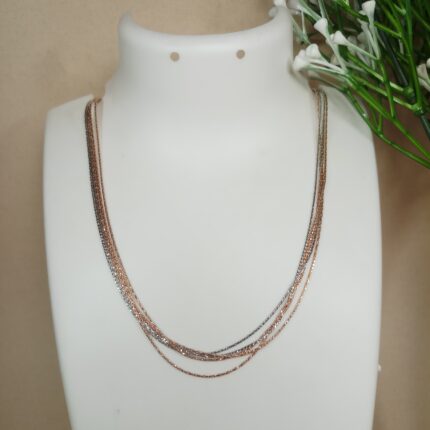 Elegant 5 Line Two Tone Silver Chain – Timeless & Versatile