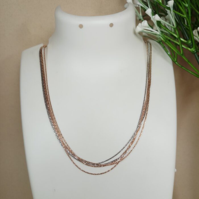 Elegant 5 Line Two Tone Silver Chain – Timeless & Versatile